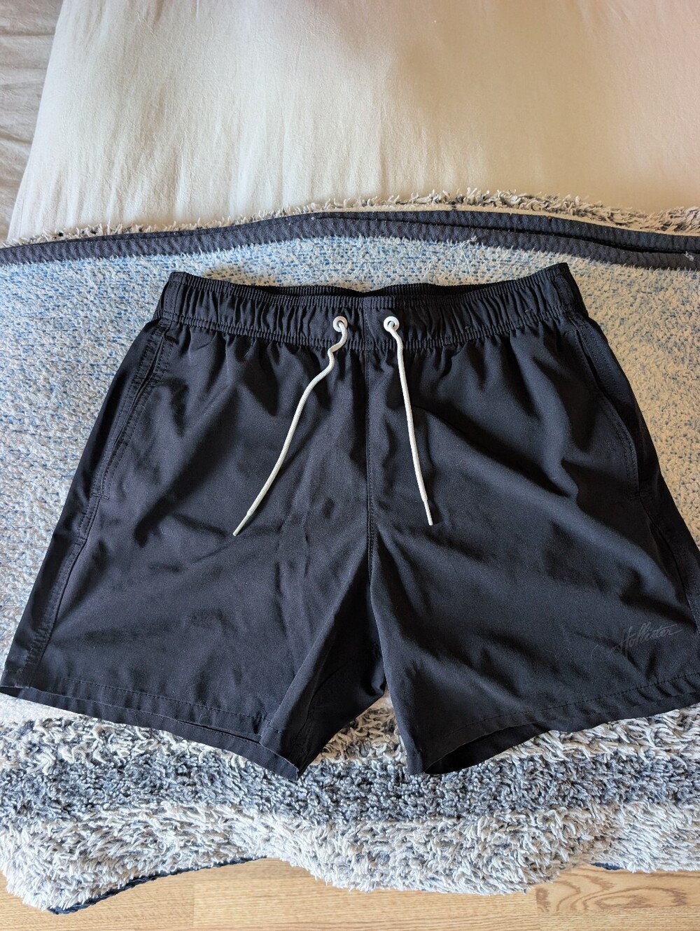 Men's Hollister Black Drawstring Swim Shorts